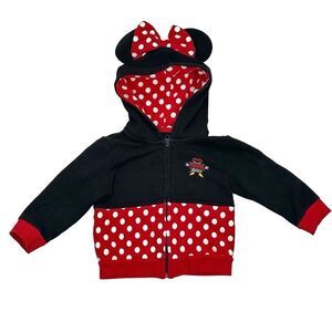 Disney Parks Minnie Mouse Red Polka Dot Hoodie 24 Months